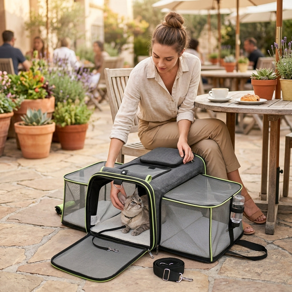NUGGAL Expandable Soft-Sided Pet Carrier & Convertible Portable Playpen