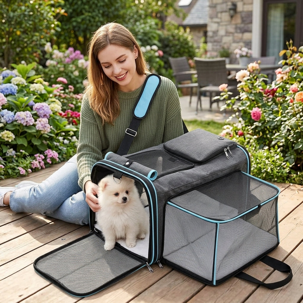 NUGGAL Expandable Soft-Sided Pet Carrier & Convertible Portable Playpen