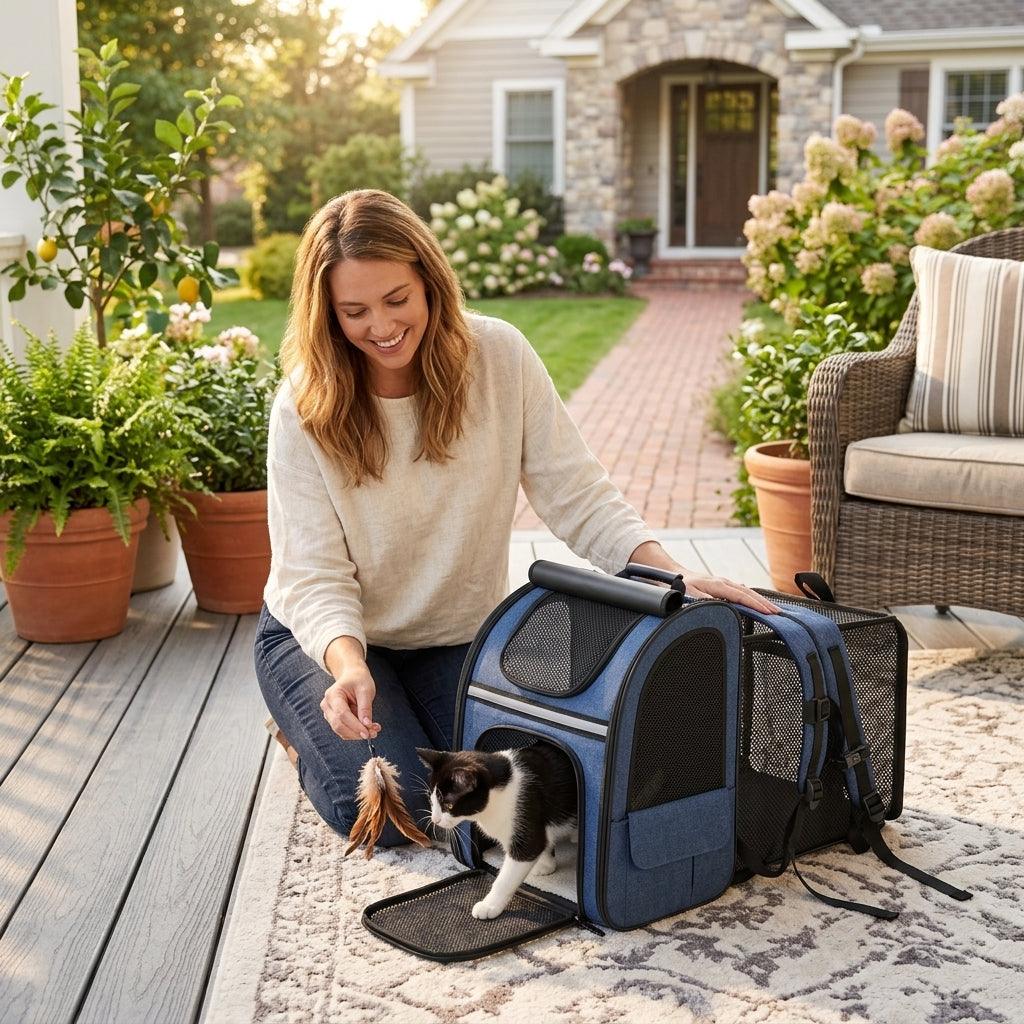 NUGGAL Expandable Pet Carrier Backpack with Breathable Mesh Tent
