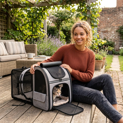 NUGGAL Expandable Pet Carrier Backpack with Breathable Mesh Tent