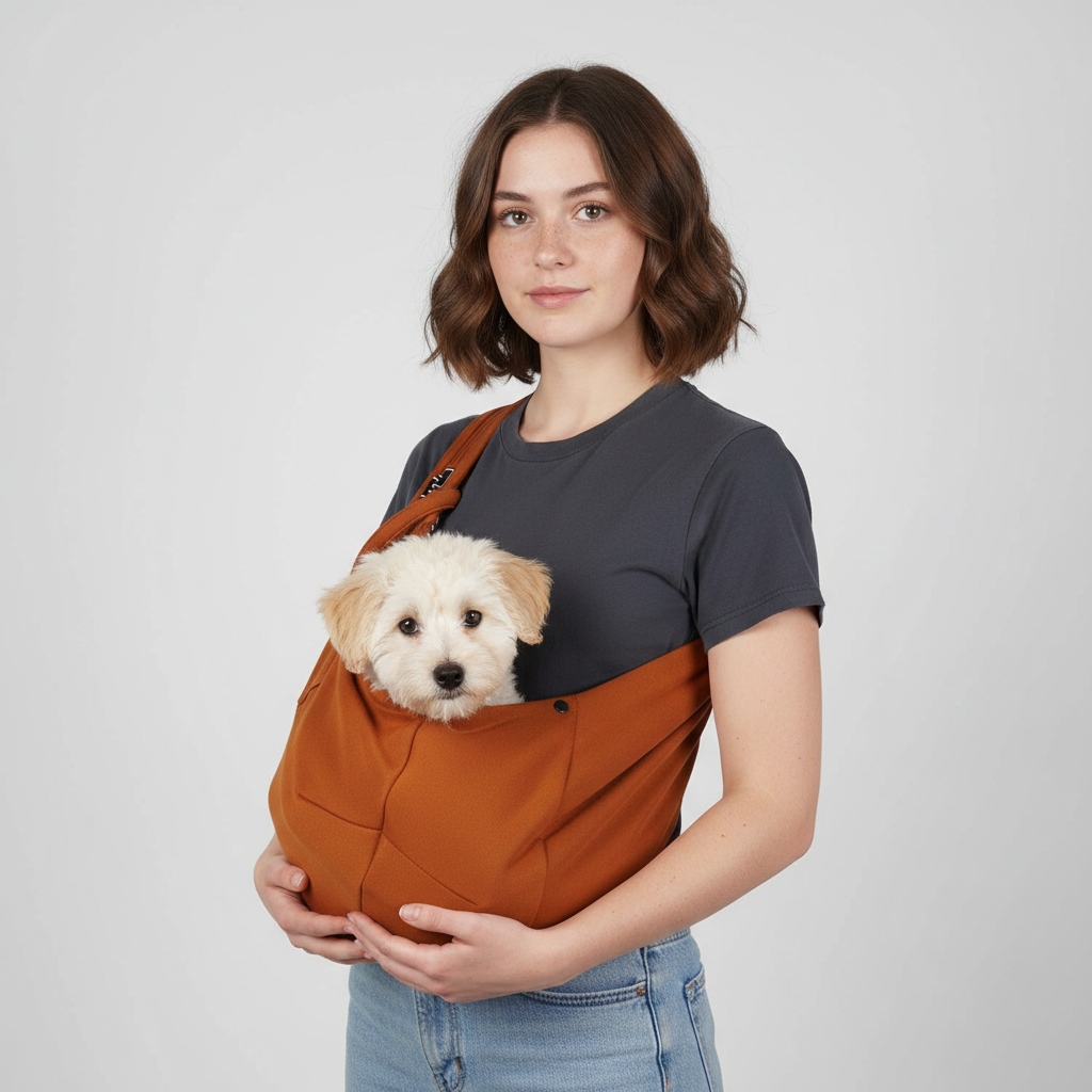 NUGGAL Foldable Crossbody High-Capacity Pet Carrier Bag for Small Dogs & Cats