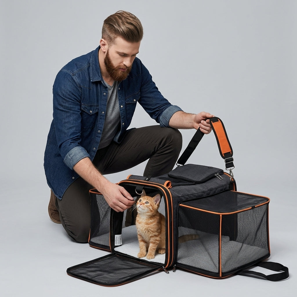 NUGGAL Expandable Soft-Sided Pet Carrier & Convertible Portable Playpen