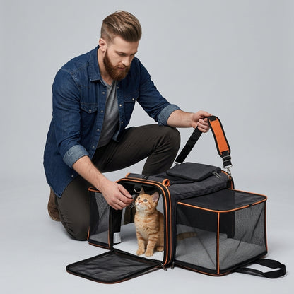NUGGAL Expandable Soft-Sided Pet Carrier & Convertible Portable Playpen
