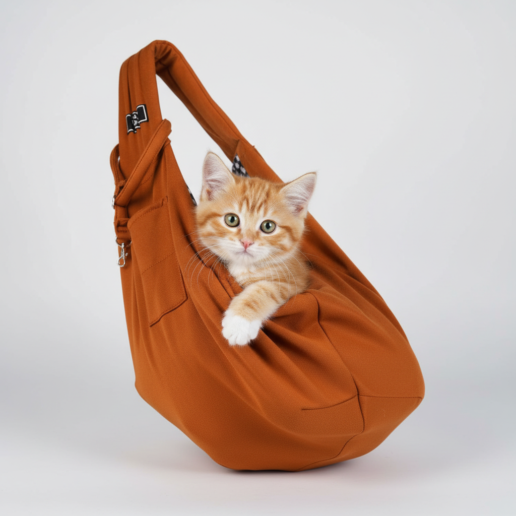 NUGGAL Foldable Crossbody High-Capacity Pet Carrier Bag for Small Dogs & Cats