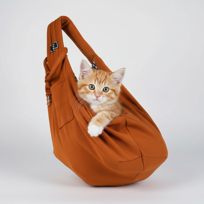 NUGGAL Foldable Crossbody High-Capacity Pet Carrier Bag for Small Dogs & Cats