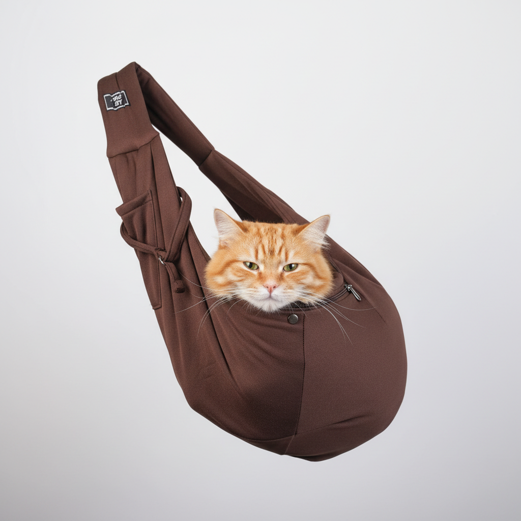 NUGGAL Foldable Crossbody High-Capacity Pet Carrier Bag for Small Dogs & Cats