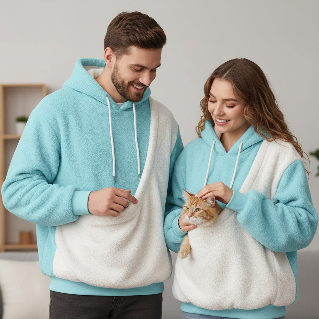 NUGGAL Unisex Oversized Fleece Pet Pouch Hoodie