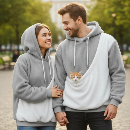 NUGGAL Unisex Oversized Fleece Pet Pouch Hoodie