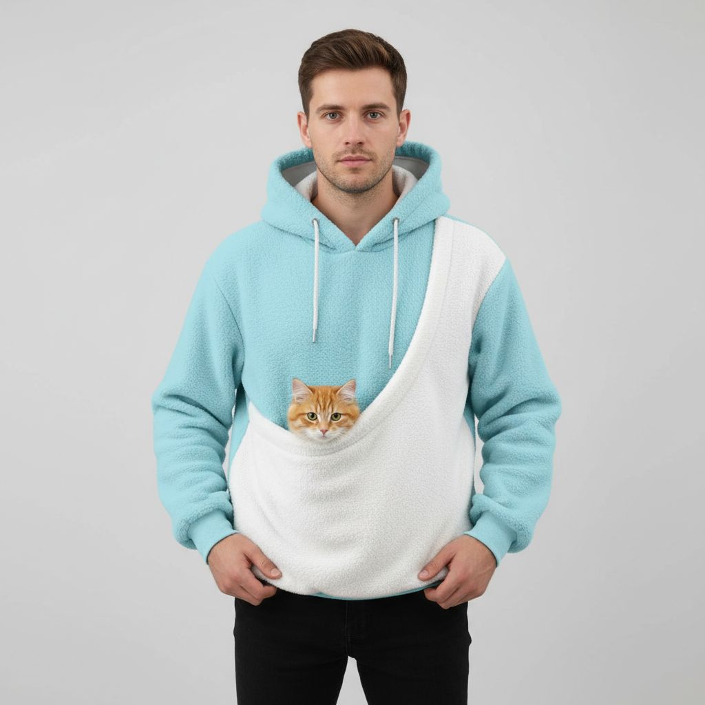 NUGGAL Unisex Oversized Fleece Pet Pouch Hoodie