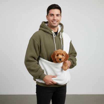 NUGGAL Unisex Oversized Fleece Pet Pouch Hoodie