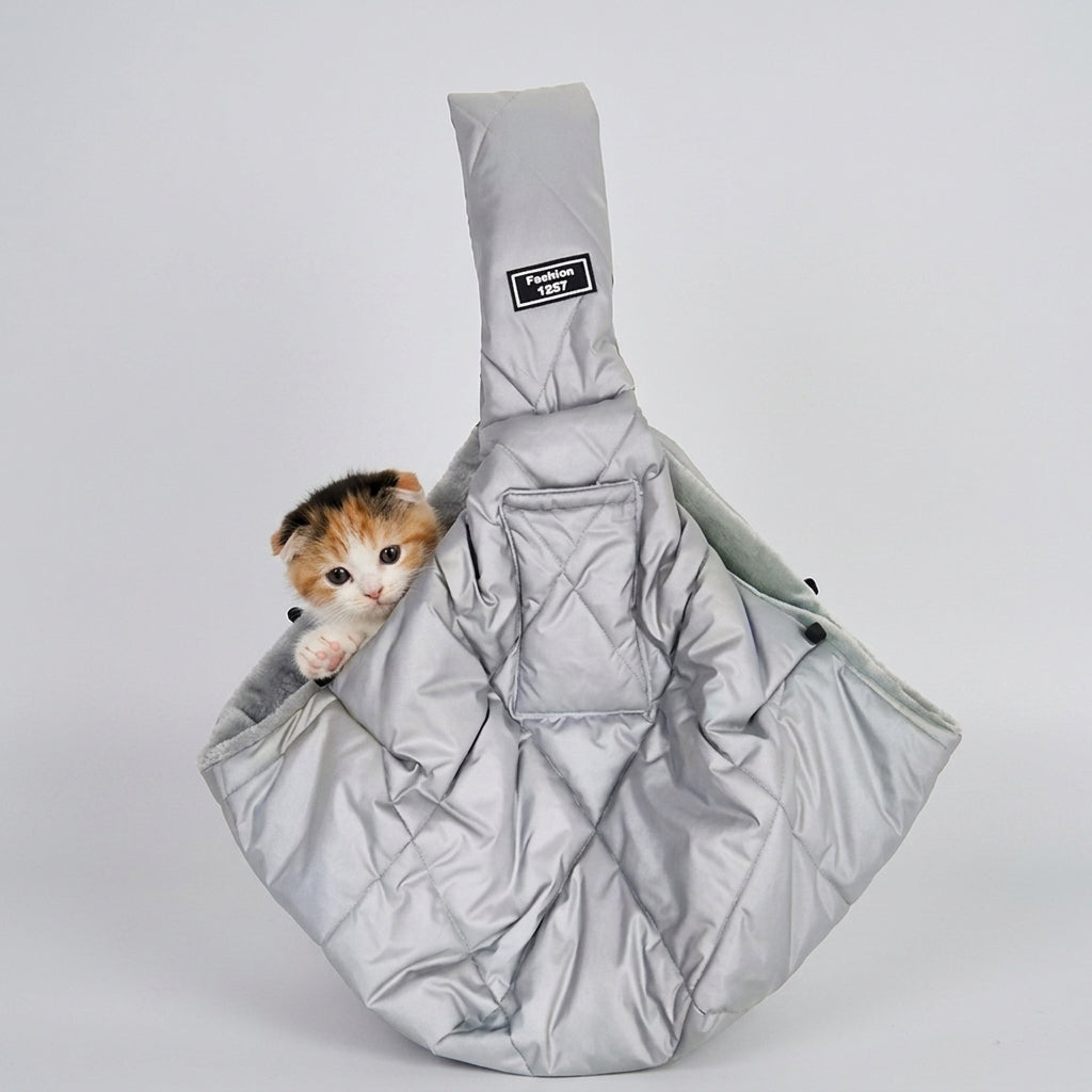 NUGGAL Fleece-Lined Pet Sling Bag with Pocket
