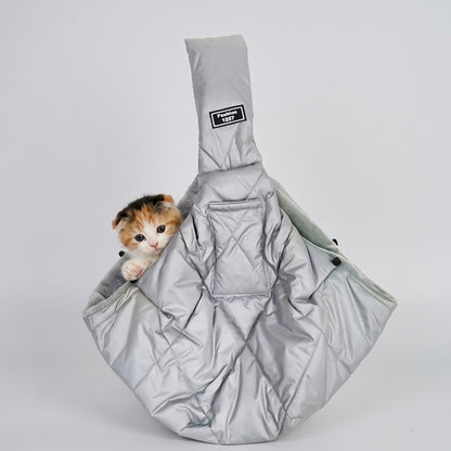 NUGGAL Fleece-Lined Pet Sling Bag with Pocket