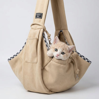NUGGAL Foldable Crossbody High-Capacity Pet Carrier Bag for Small Dogs & Cats
