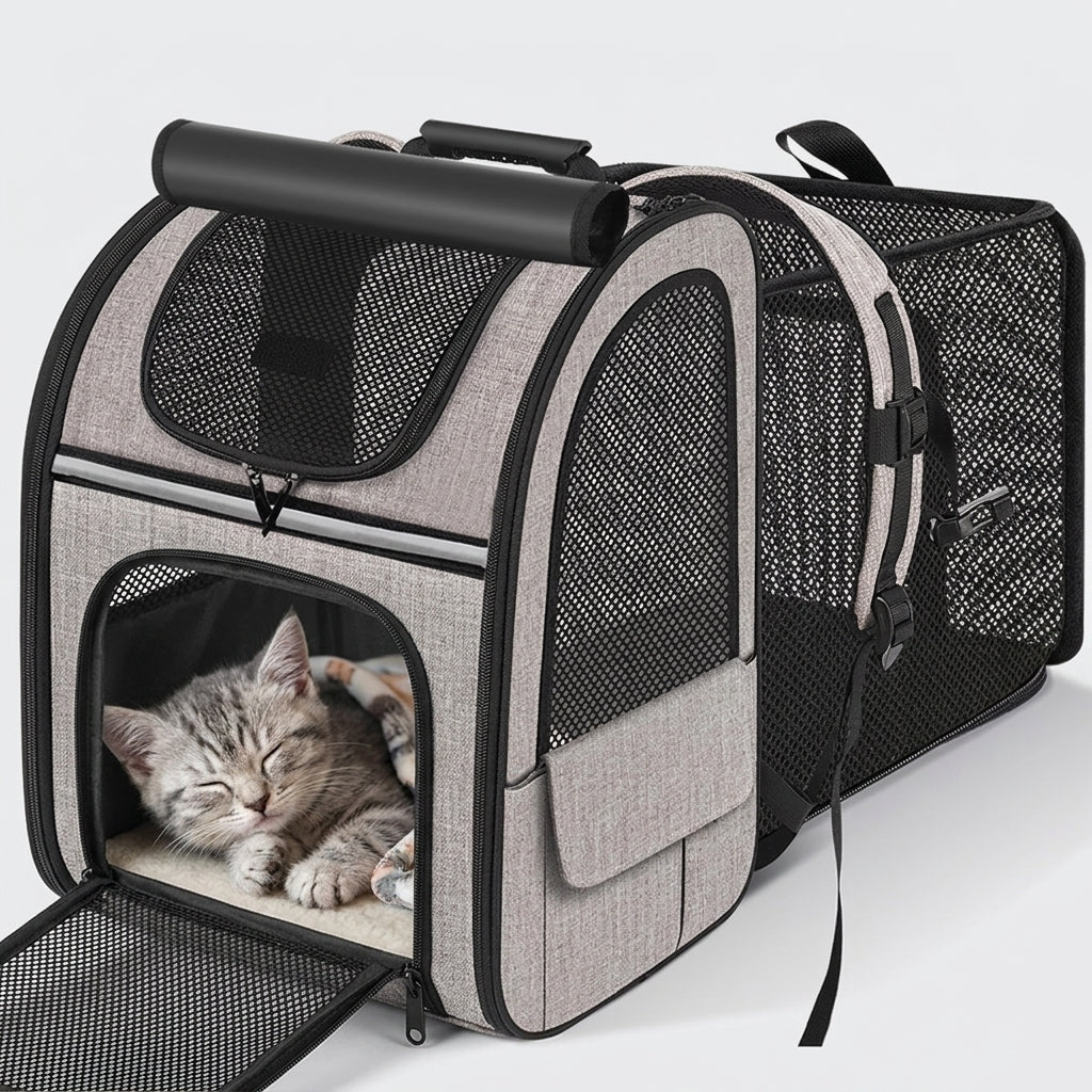 NUGGAL Expandable Pet Carrier Backpack with Breathable Mesh Tent