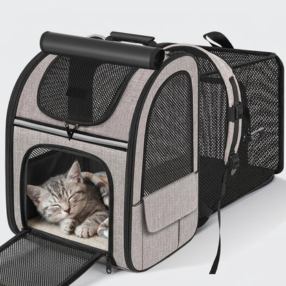 NUGGAL Expandable Pet Carrier Backpack with Breathable Mesh Tent
