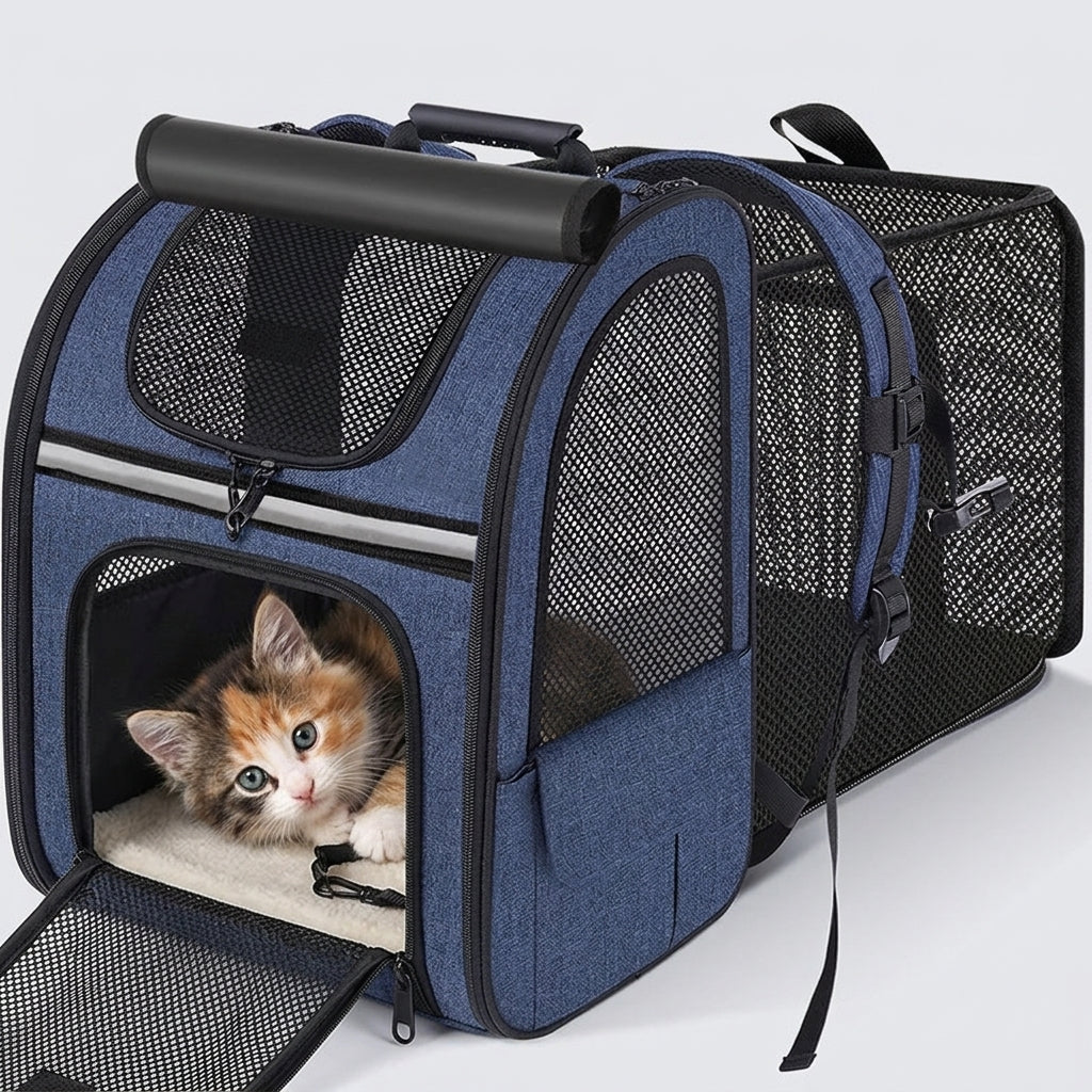 NUGGAL Expandable Pet Carrier Backpack with Breathable Mesh Tent
