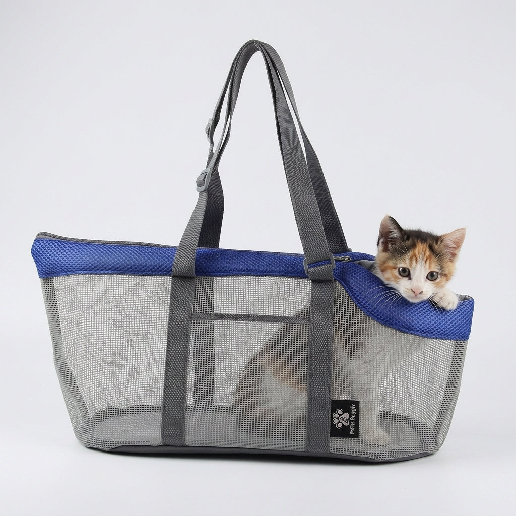 NUGGAL Breathable Mesh Pet Carrier Tote – Large Capacity Summer Travel Shoulder Bag for Cats & Dogs