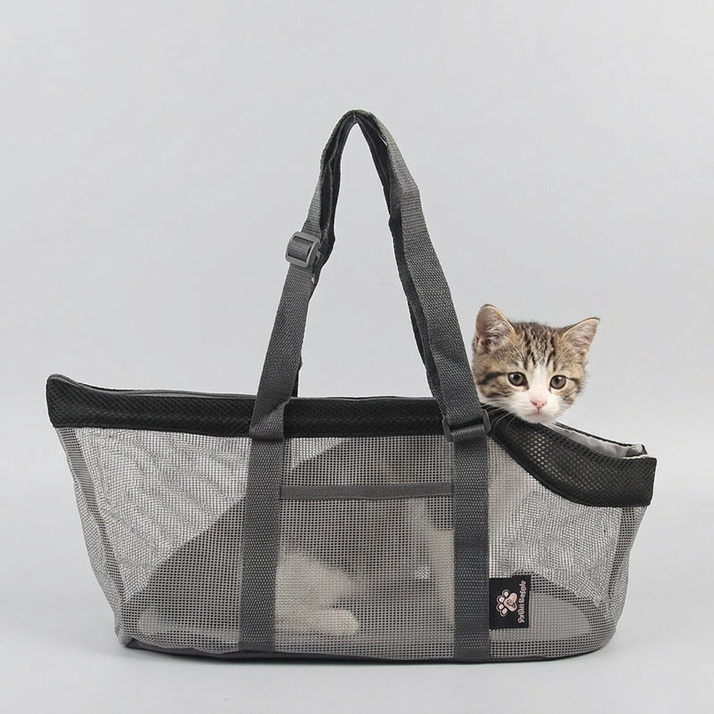 NUGGAL Breathable Mesh Pet Carrier Tote – Large Capacity Summer Travel Shoulder Bag for Cats & Dogs