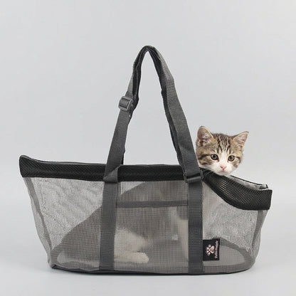 NUGGAL Breathable Mesh Pet Carrier Tote – Large Capacity Summer Travel Shoulder Bag for Cats & Dogs