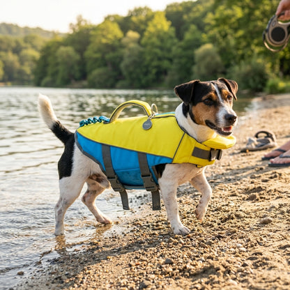 NUGGAL Dog Life Jacket for Summer – High Buoyancy Pet Safety Vest with Detachable Neck Float & Rescue Handle