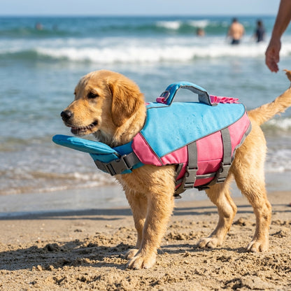 NUGGAL Dog Life Jacket for Summer – High Buoyancy Pet Safety Vest with Detachable Neck Float & Rescue Handle