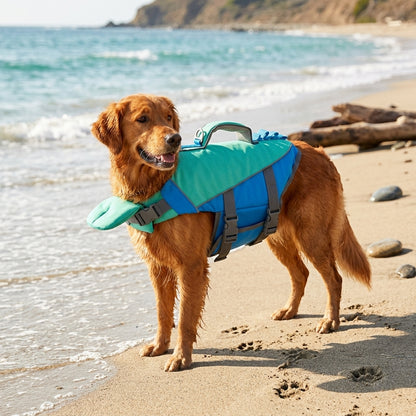 NUGGAL Dog Life Jacket for Summer – High Buoyancy Pet Safety Vest with Detachable Neck Float & Rescue Handle