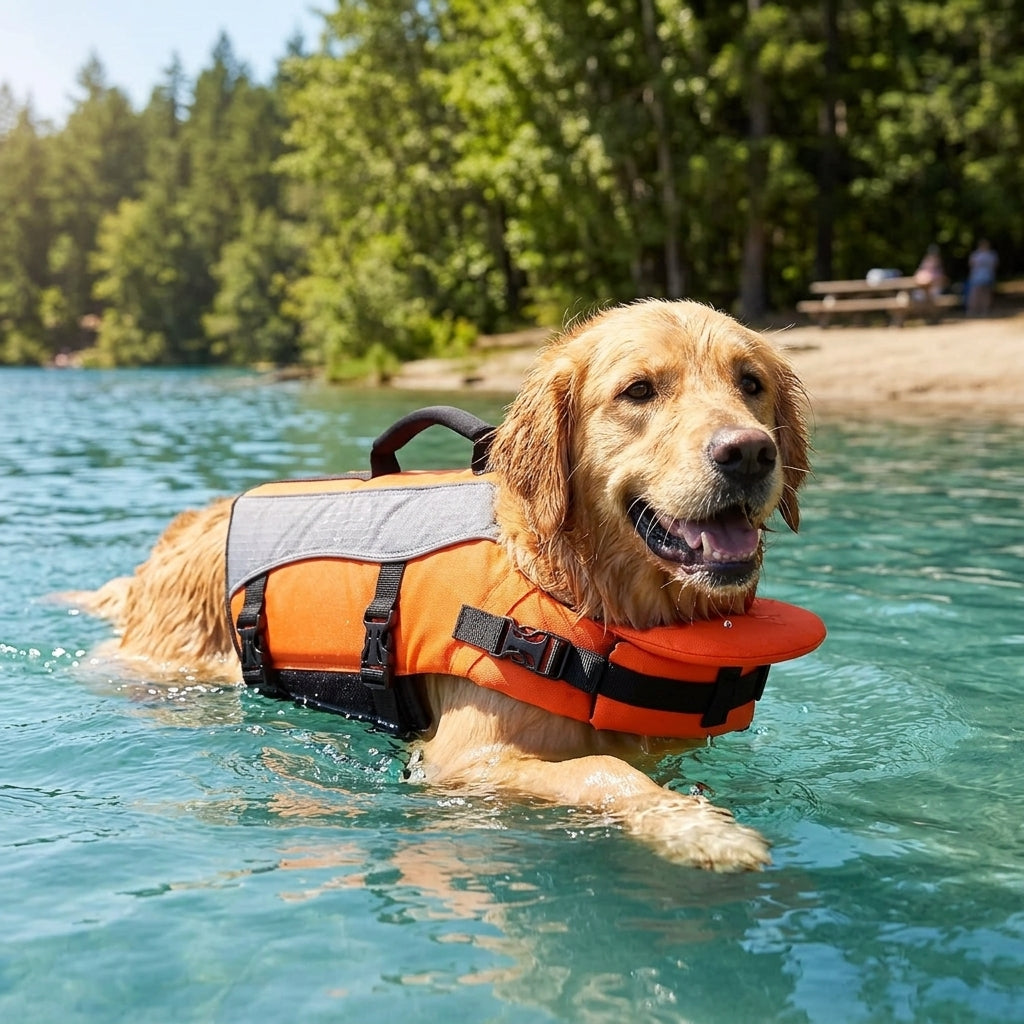 NUGGAL Dog Life Jacket for Summer – High Buoyancy Pet Safety Vest with Detachable Neck Float & Rescue Handle