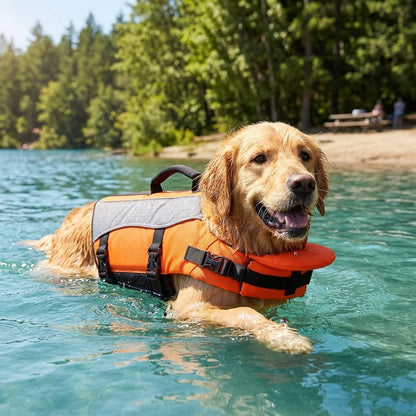NUGGAL Dog Life Jacket for Summer – High Buoyancy Pet Safety Vest with Detachable Neck Float & Rescue Handle