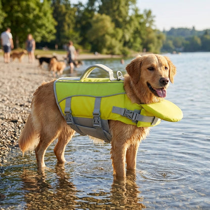 NUGGAL Dog Life Jacket for Summer – High Buoyancy Pet Safety Vest with Detachable Neck Float & Rescue Handle