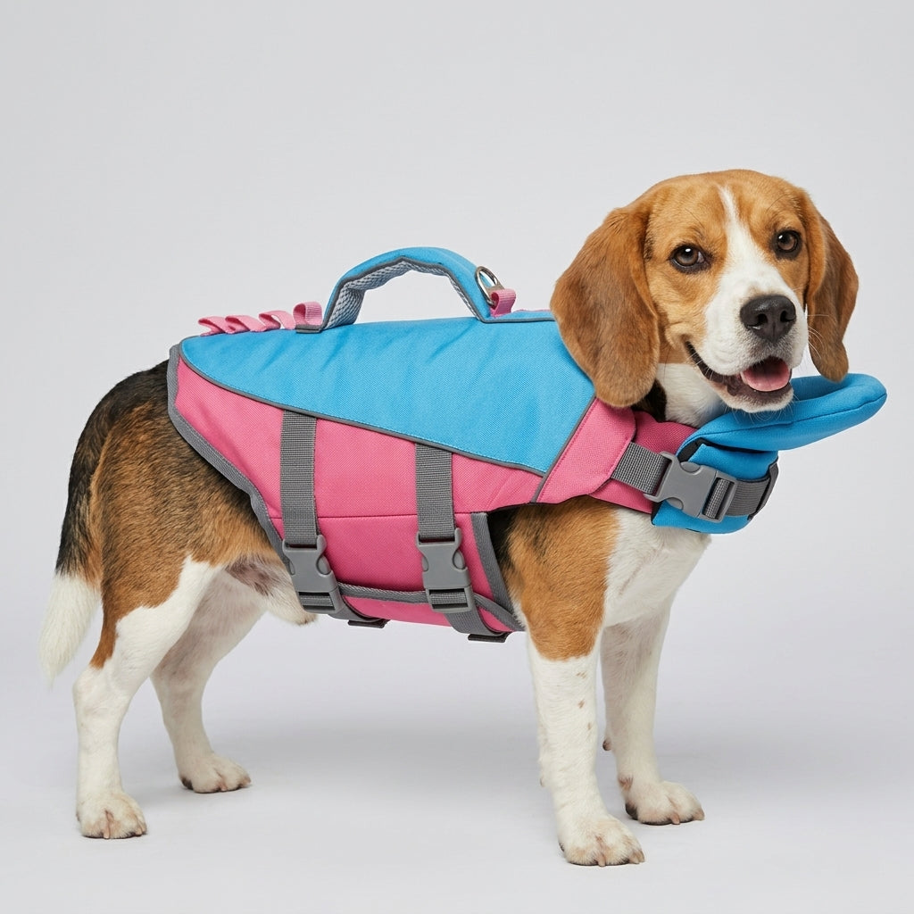NUGGAL Dog Life Jacket for Summer – High Buoyancy Pet Safety Vest with Detachable Neck Float & Rescue Handle