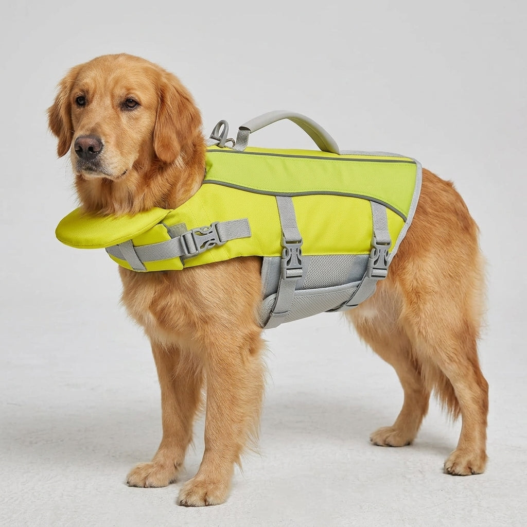 NUGGAL Dog Life Jacket for Summer – High Buoyancy Pet Safety Vest with Detachable Neck Float & Rescue Handle