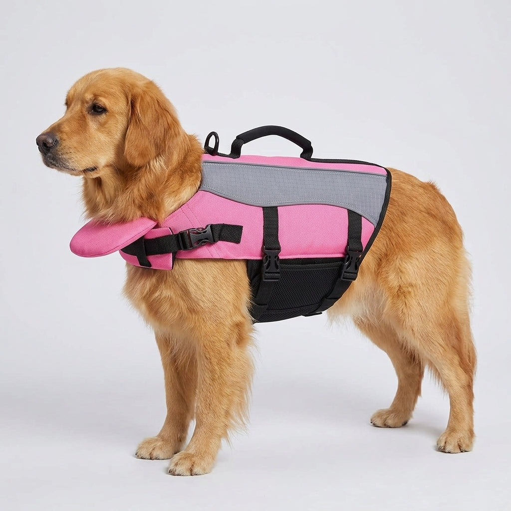 NUGGAL Dog Life Jacket for Summer – High Buoyancy Pet Safety Vest with Detachable Neck Float & Rescue Handle