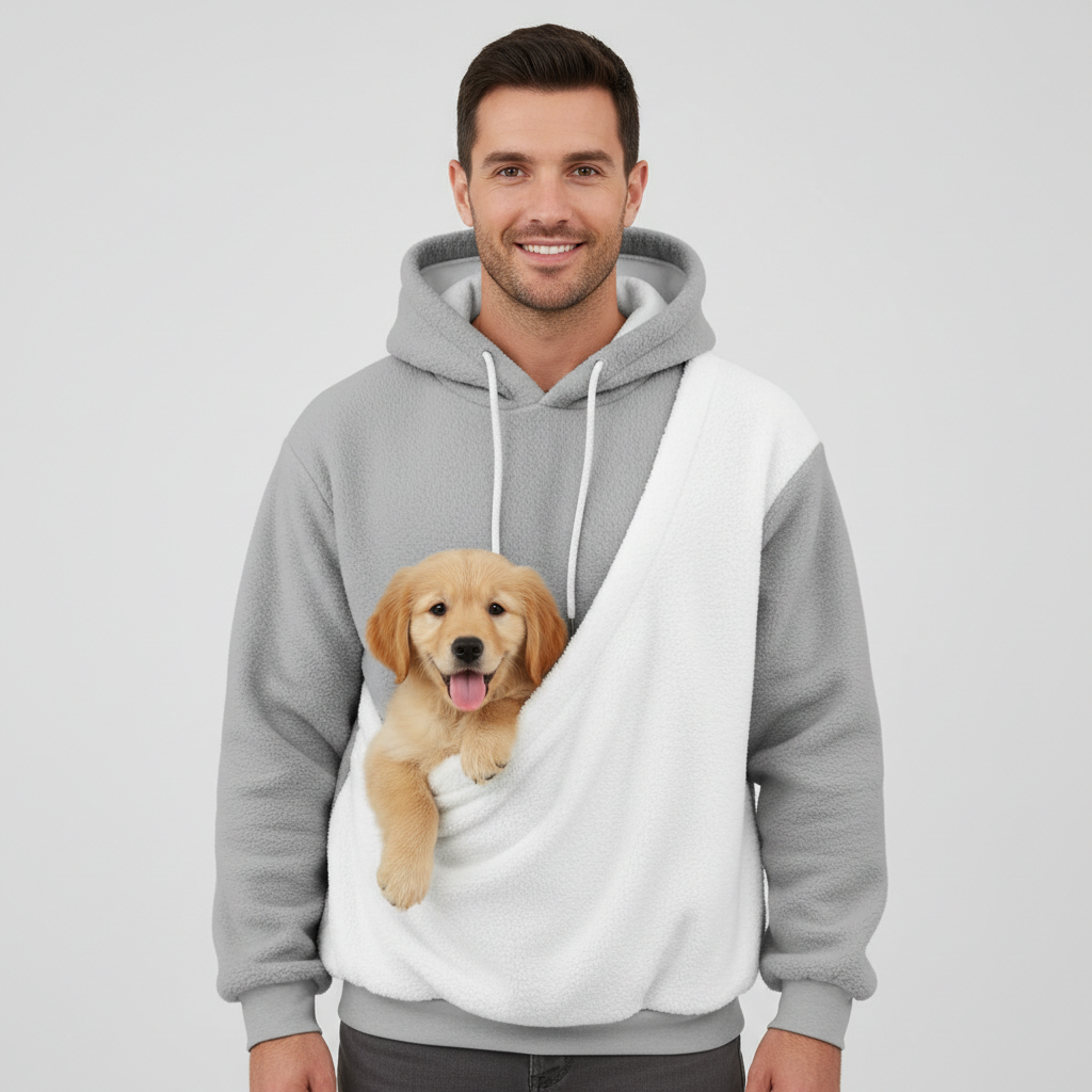 NUGGAL Unisex Oversized Fleece Pet Pouch Hoodie