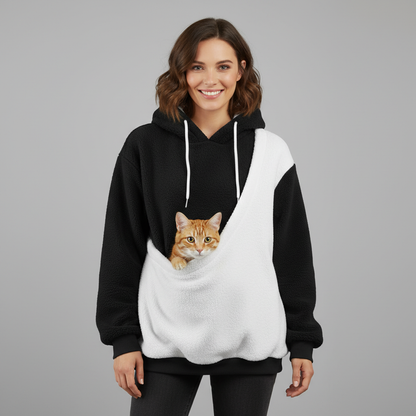 NUGGAL Unisex Oversized Fleece Pet Pouch Hoodie