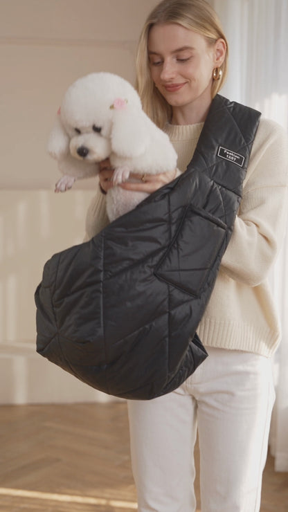 NUGGAL Fleece-Lined Pet Sling Bag with Pocket