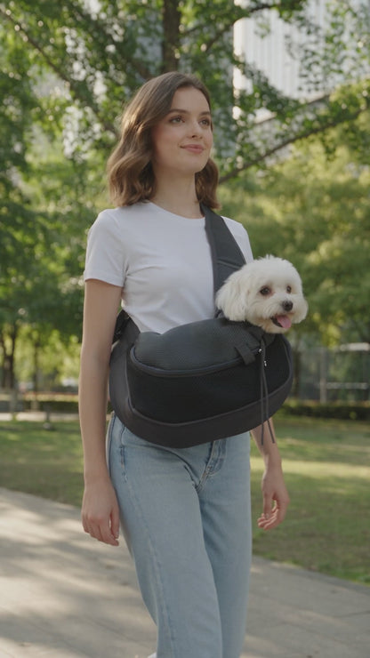 NUGGAL Ergonomic Pet Sling Carrier Breathable Mesh Crossbody Bag with Zipper