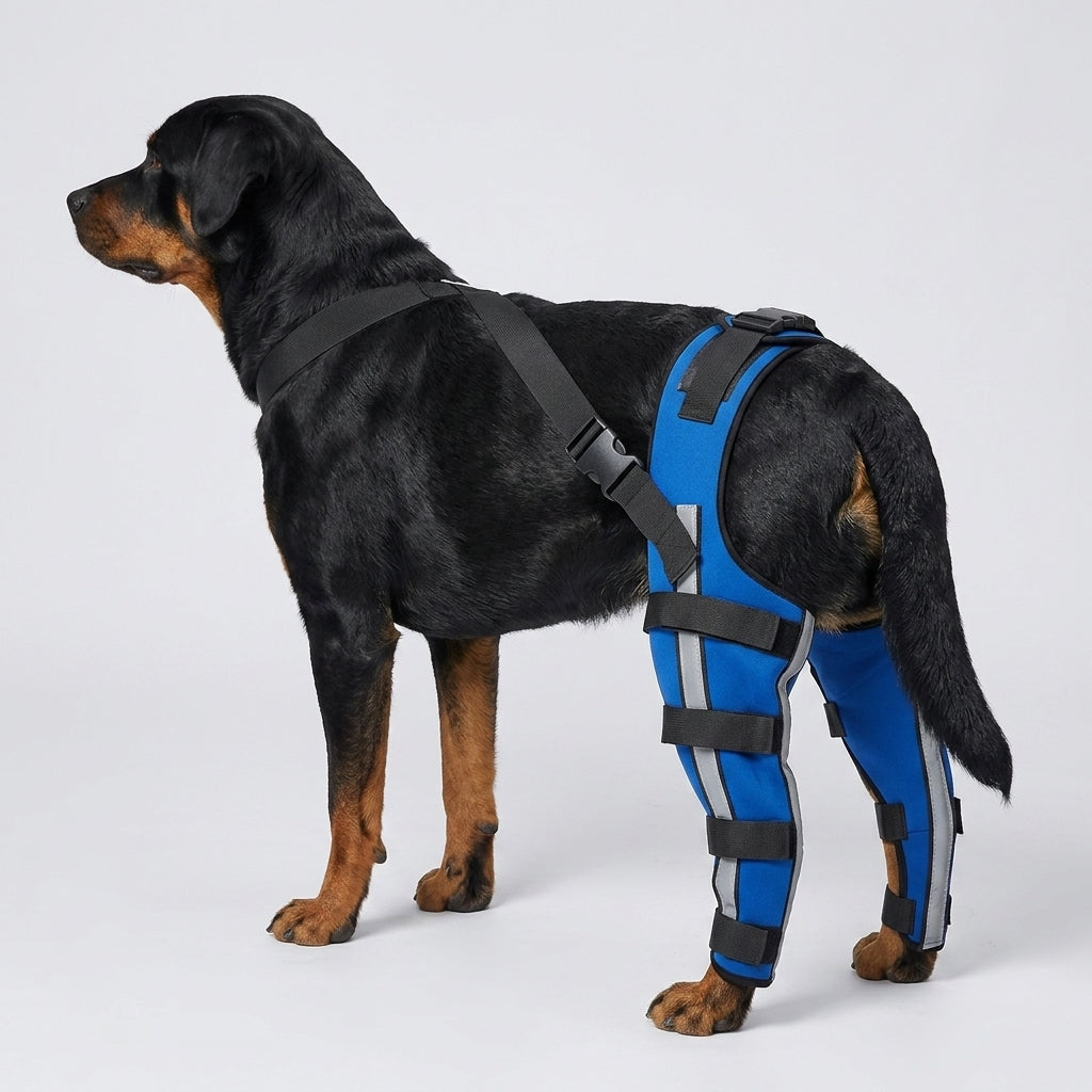 NUGGAL Premium Canine Rear Leg Brace with Reflective Straps & Anti-Slip Harness