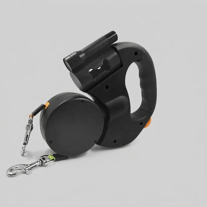 NUGGAL 3-in-1 Dual Retractable Dog Leash with LED & Bag Dispenser