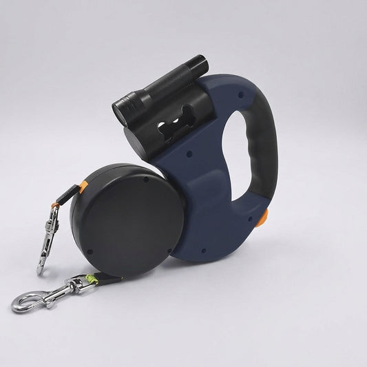 NUGGAL 3-in-1 Dual Retractable Dog Leash with LED & Bag Dispenser