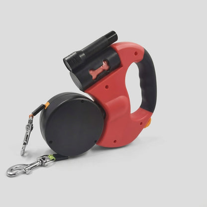NUGGAL 3-in-1 Dual Retractable Dog Leash with LED & Bag Dispenser