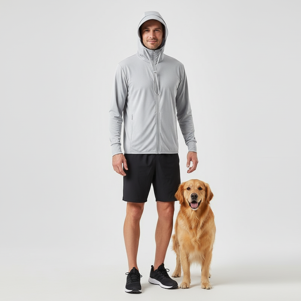 NUGGAL Pet Hair Resistant | Ultimate Men’s Lightweight UV Shield Sun Hoodie
