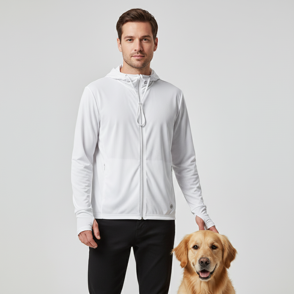 NUGGAL Pet Hair Resistant | Ultimate Men’s Lightweight UV Shield Sun Hoodie