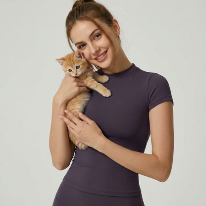 NUGGAL Pet Hair Resistant Ultra-Firming Quick-Dry Active Slim Tee