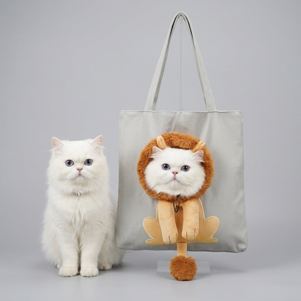 NUGGAL Playful Peek-a-Boo Canvas Pet Carrier Tote