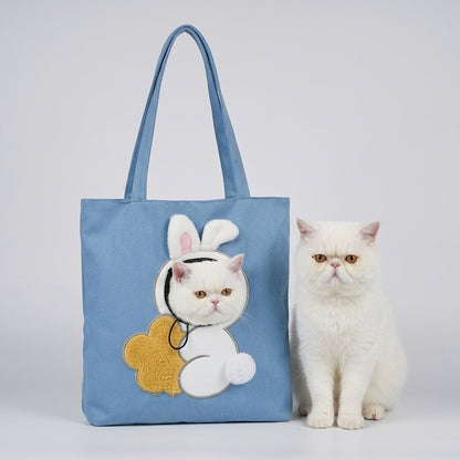 NUGGAL Playful Peek-a-Boo Canvas Pet Carrier Tote