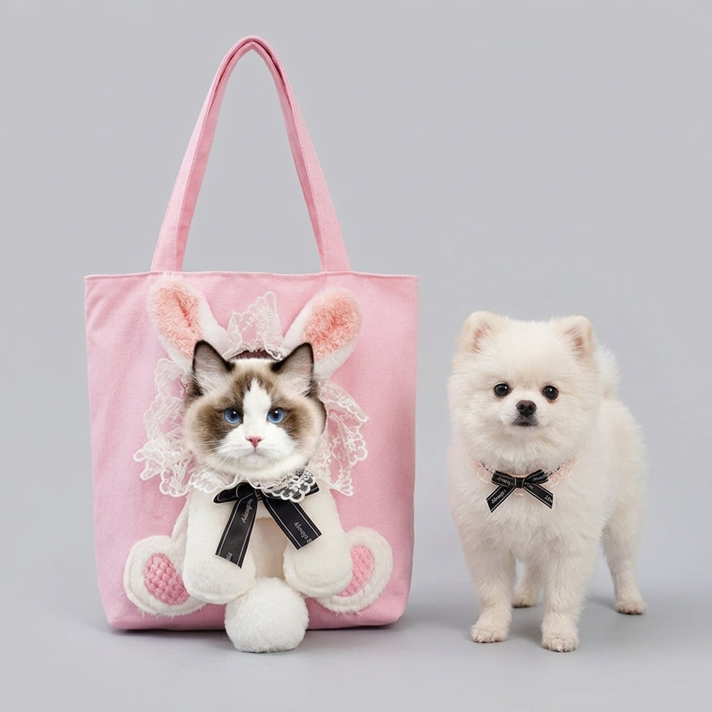 NUGGAL Playful Peek-a-Boo Canvas Pet Carrier Tote