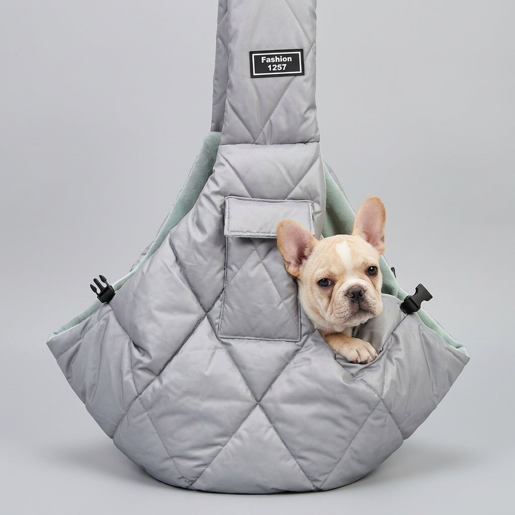 NUGGAL Fleece-Lined Pet Sling Bag with Pocket