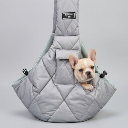 NUGGAL Fleece-Lined Pet Sling Bag with Pocket