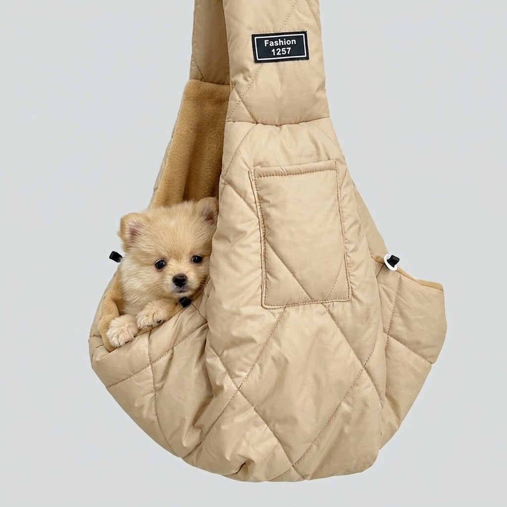 NUGGAL Fleece-Lined Pet Sling Bag with Pocket