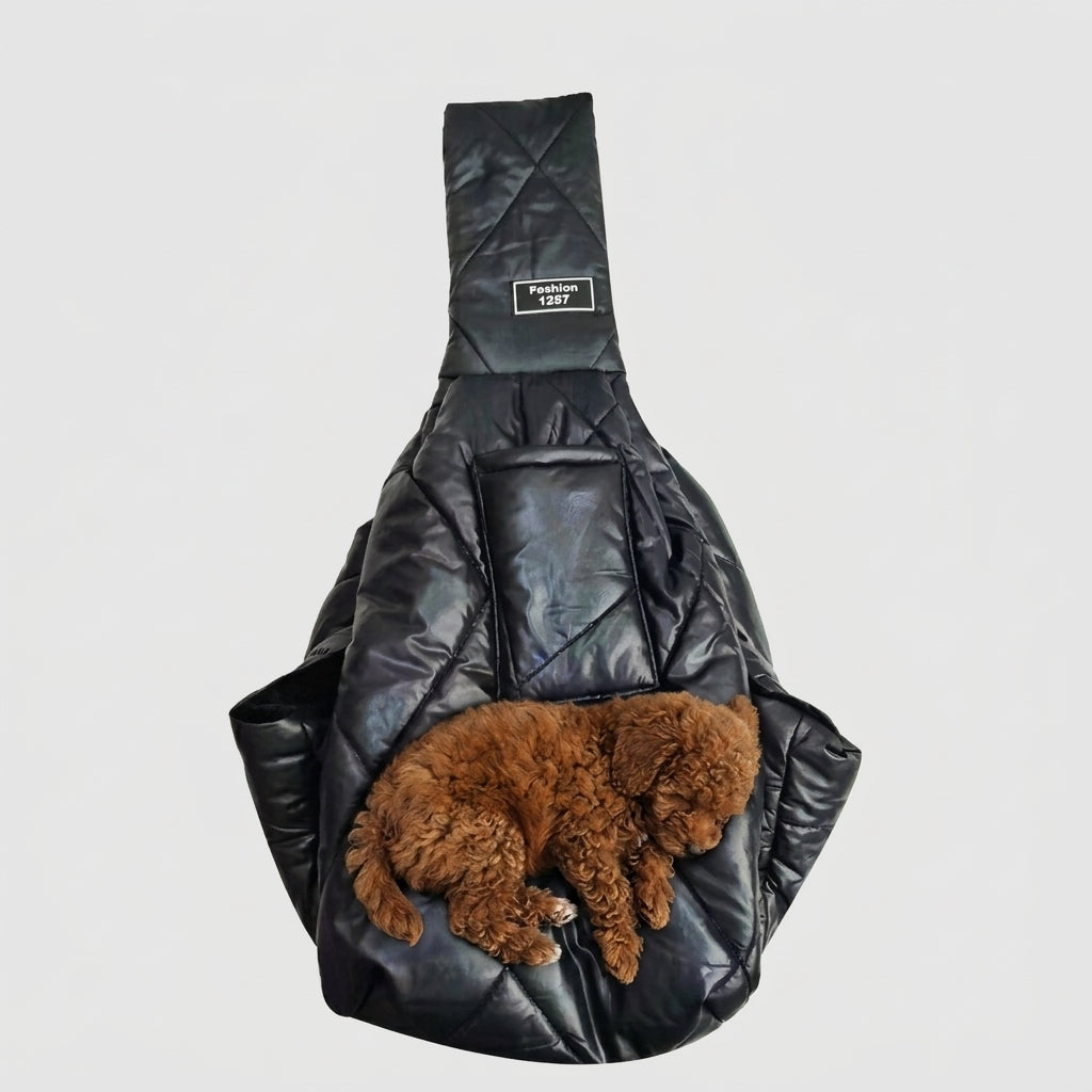 NUGGAL Fleece-Lined Pet Sling Bag with Pocket